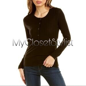 New JAMES PERSE Black Long Sleeve Standard Top! 0 FIRST QUALITY! xs Rare NWT tag